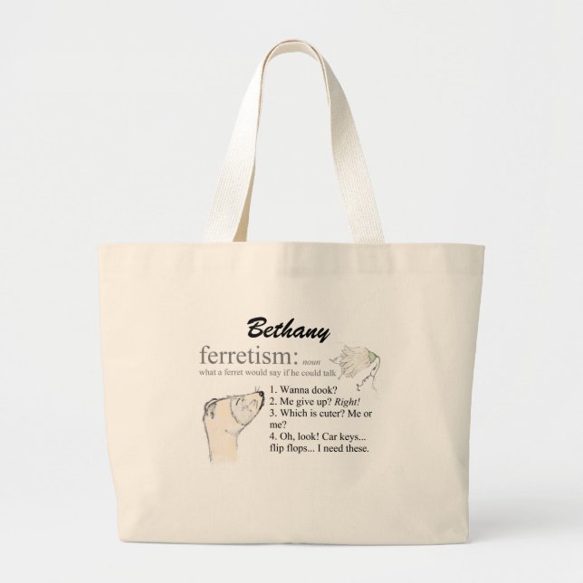 Grand Tote Bag Citations de furet (Devant)