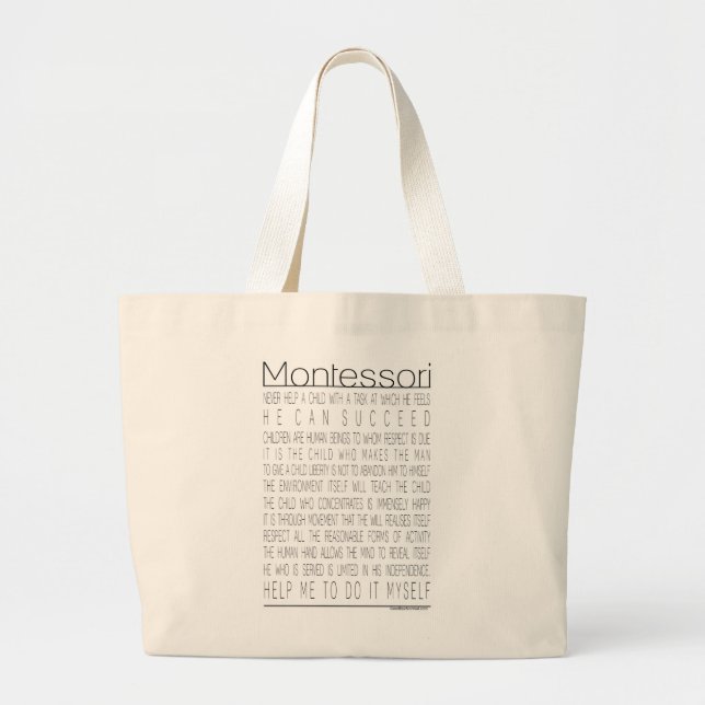 Grand Tote Bag Citations de Maria Montessori (Devant)