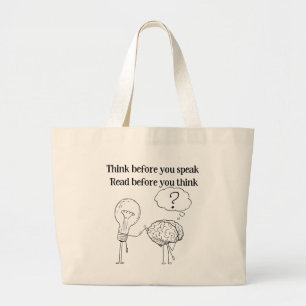 Grand Tote Bag Citez avec Réflexion Lecteur Noir et Blanc Citatio