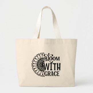 Grand Tote Bag Citez l'art des mots de jardinage bloom grace 