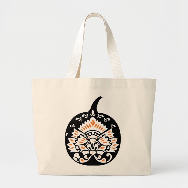 Grand Tote Bag Citrouille chic Fourre-tout (Devant)