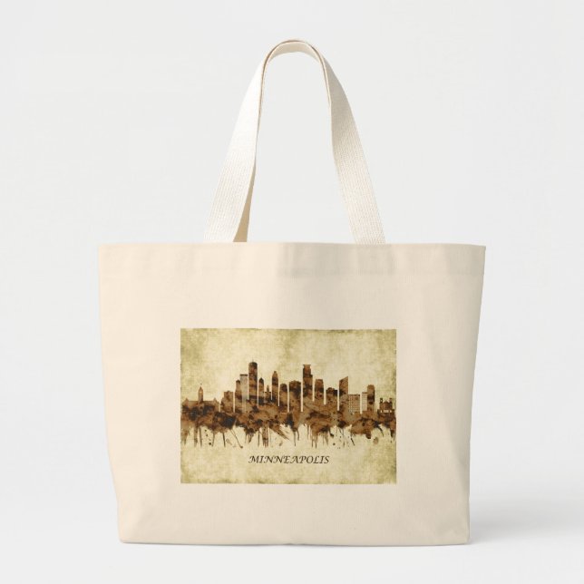 Grand Tote Bag Cityscape du Minneapolis (Devant)
