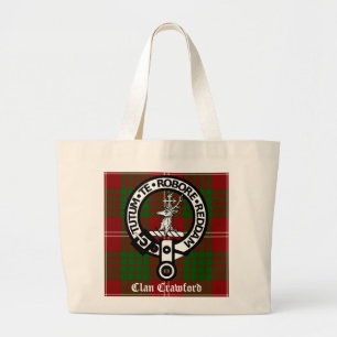 Grand Tote Bag Clan Crawford Crest Tartan