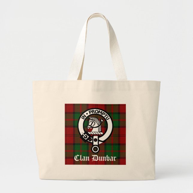 Grand Tote Bag Clan Dunbar Tartan & Crest Badge (Devant)