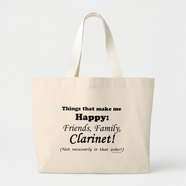Grand Tote Bag Clarinet Me Rend Heureux (Devant)