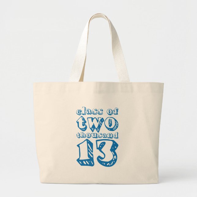 Grand Tote Bag Classe de deux mille 13 - bleu (Devant)