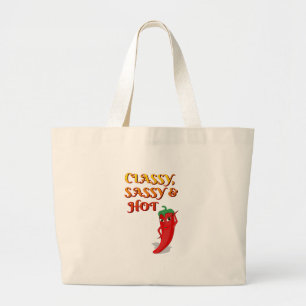 Grand Tote Bag Classé Sassy Et Hot Pepper Diva