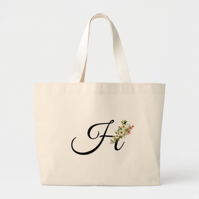 Grand Tote Bag Classic monogram H red white flower mother gift  (Devant)
