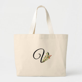 Grand Tote Bag Classic monogram V red white flower mother gift 