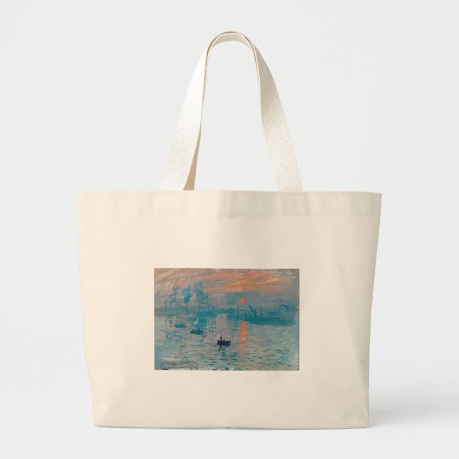 Grand Tote Bag Claude Monet Impression Sunrise Français (Devant)