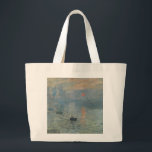 Grand Tote Bag Claude Monet Impression Sunrise Soleil Levant<br><div class="desc">Peinture de paysage impressionniste par Claude Monet - Chefs-d'oeuvre classiques - Claude Monet Nature Painting Series - Impression Sunrise Soleil Levant</div>