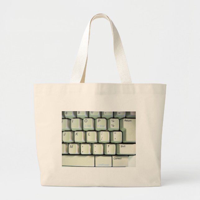 Grand Tote Bag Clavier de machine à écrire (Devant)