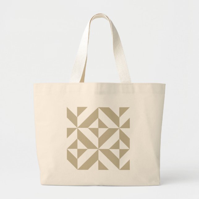Grand Tote Bag Clay Geometric Deco Cube Pattern (Devant)