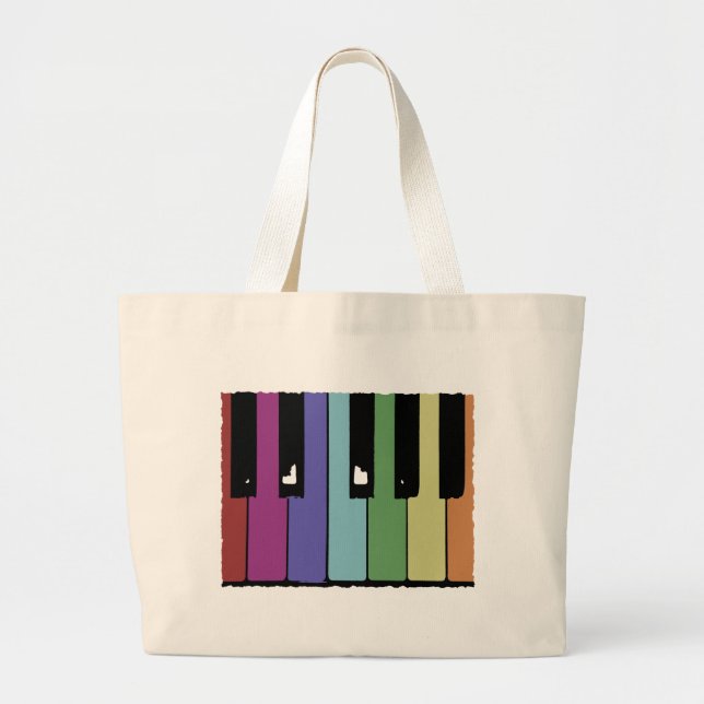 Grand Tote Bag Clés de piano (Devant)