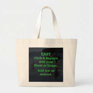 Grand Tote Bag Cliquez et remplacez facilement l'image pour créer