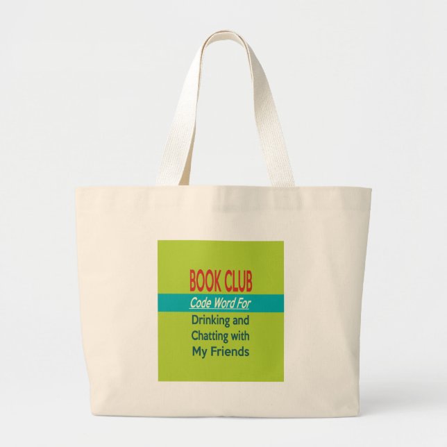 Grand Tote Bag Club de lecture - codez le mot (Devant)