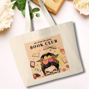 Grand Tote Bag Club de livres de Monogramme