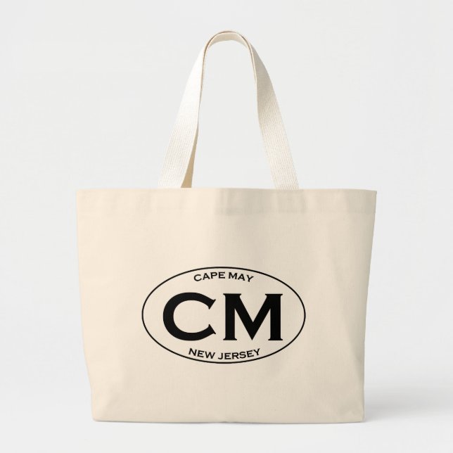 Grand Tote Bag Cm - Logo d'ovale de New Jersey de Cape May (Devant)