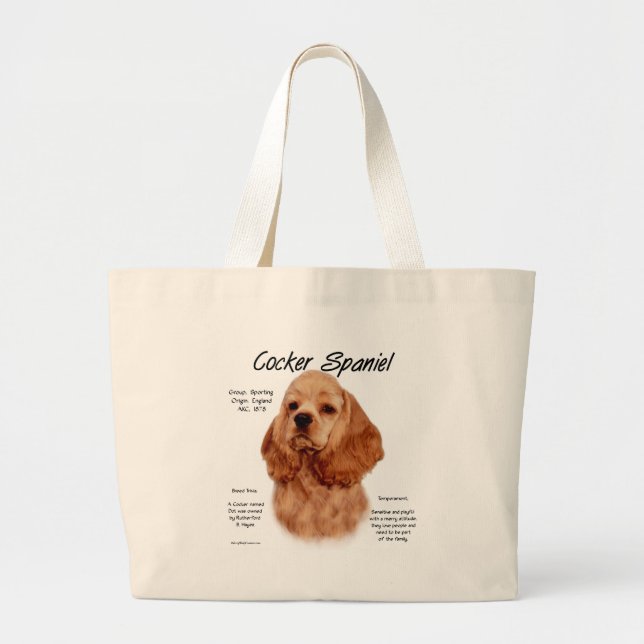 Grand Tote Bag Cocker Spaniel (rouge) (Devant)