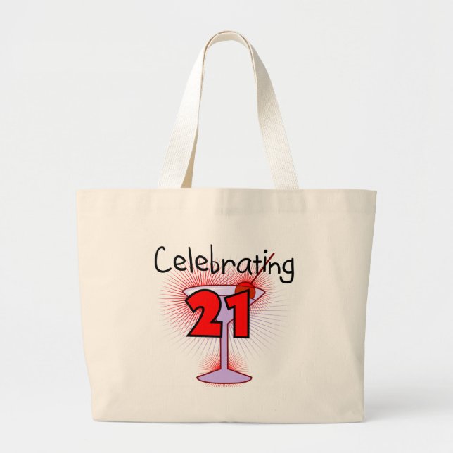 Grand Tote Bag Cocktail célébrant 21 T-shirts et cadeaux (Devant)