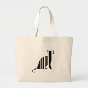 Grand Tote Bag CODE BARRE CHAT Kitty Code-barres Animalerie Desig