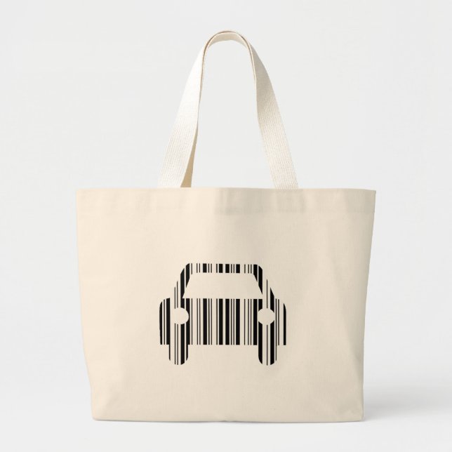 Grand Tote Bag CODE BARRE VOITURE Automobile Code-barres Motif De (Devant)