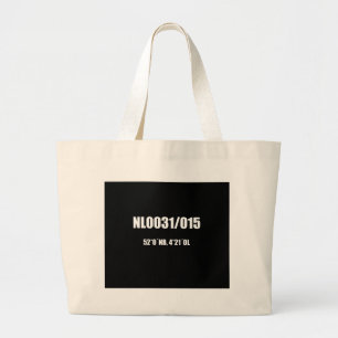 Grand Tote Bag Code du delta en blanc