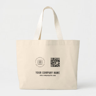 Grand Tote Bag Code QR Texte de l'enseigne personnalisé Promotion