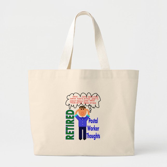 Grand Tote Bag Codes postaux drôles postaux retirés de "pensées" (Devant)