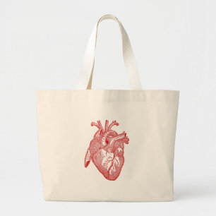 Grand Tote Bag Coeur Anatomique Rouge