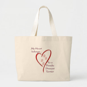 Grand Tote Bag Coeur appartient à Dandie Dinmont Terrier
