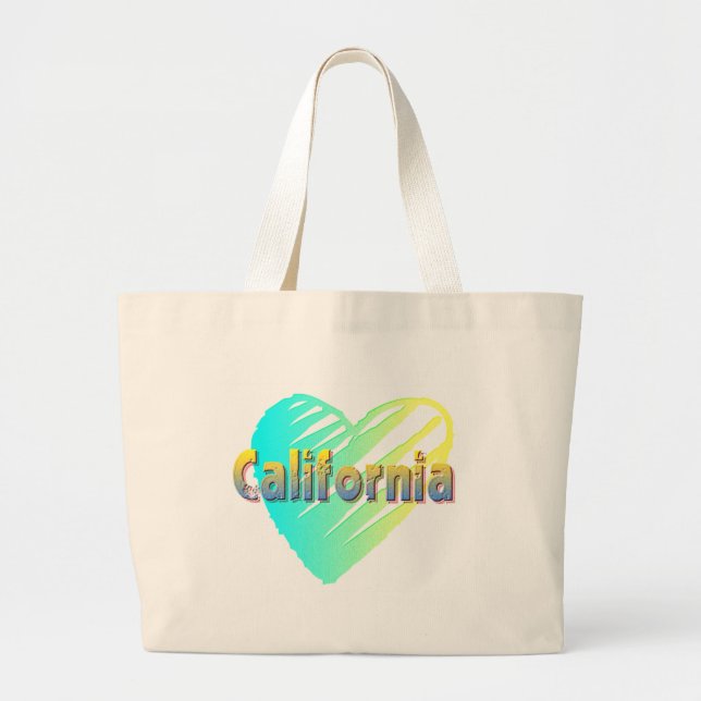 Grand Tote Bag Coeur californien (Devant)