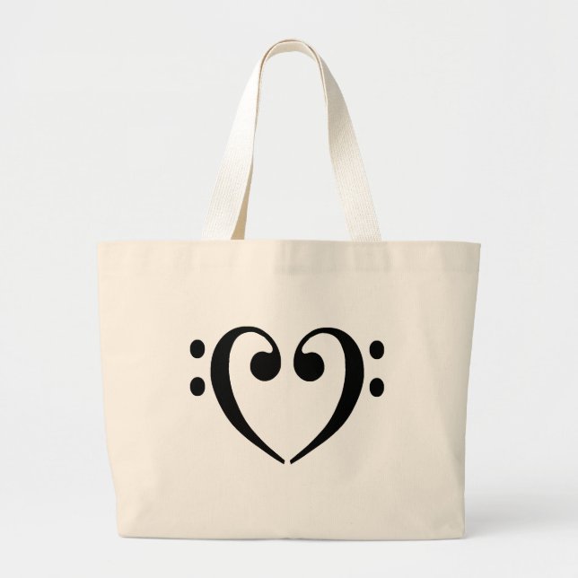 Grand Tote Bag Coeur de clef basse (Devant)