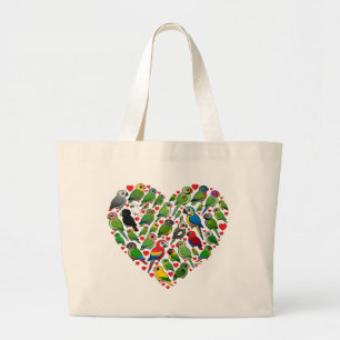 Grand Tote Bag Coeur de perroquet