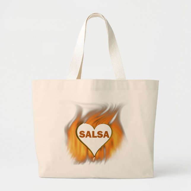GRAND TOTE BAG COEUR DE SALSA SUR LE FEU (Devant)