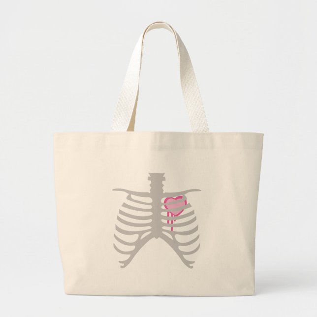 Grand Tote Bag Coeur en cage (Devant)