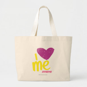 Grand Tote Bag Coeur I je pourpre/jaune