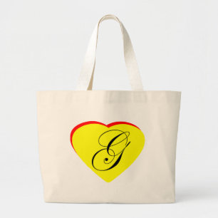 Grand Tote Bag Coeur jaune rouge G Faire-part de mariage Le MUSÉE