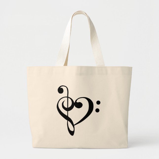 Grand Tote Bag Coeur musical (Devant)