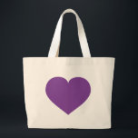 Grand Tote Bag Coeur pourpre<br><div class="desc">Ce sac fourre-tout est orné d'un coeur légèrement violet.</div>