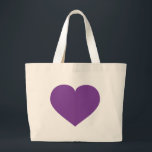 Grand Tote Bag Coeur pourpre<br><div class="desc">Ce sac fourre-tout est orné d'un coeur légèrement violet.</div>
