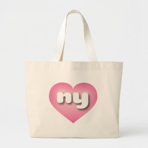 Grand Tote Bag Coeur rose de New York - J'aime