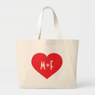 Grand Tote Bag Coeur rouge