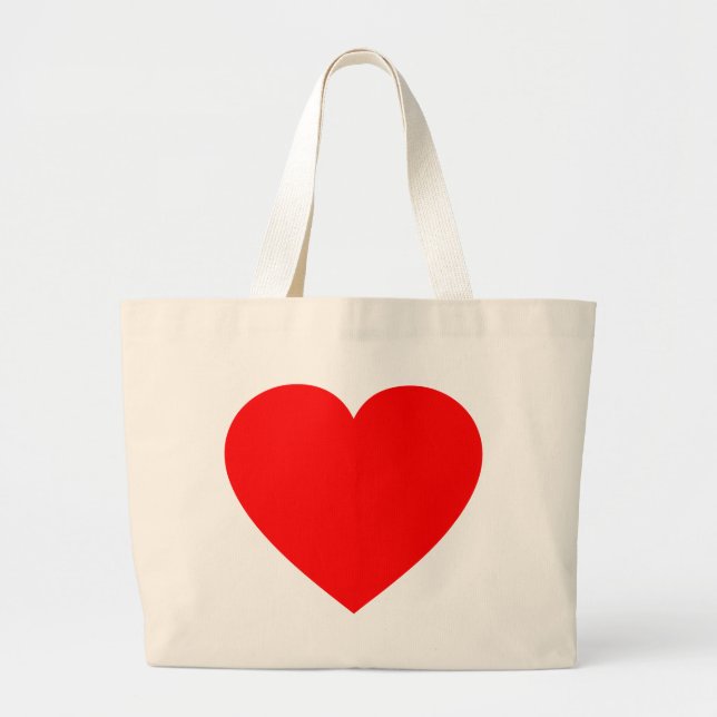 Grand Tote Bag Coeur rouge clair (Devant)