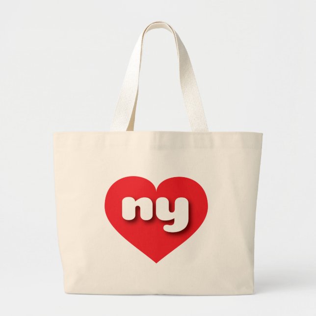 Grand Tote Bag Coeur rouge de New York - J'aime (Devant)