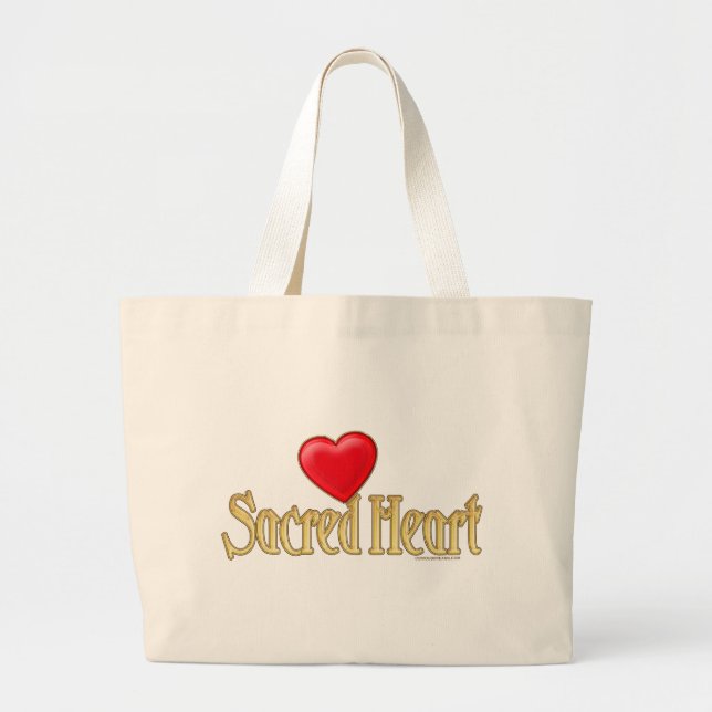 Grand Tote Bag Coeur sacré (Devant)