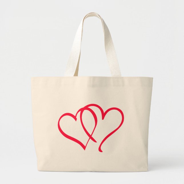 Grand Tote Bag coeurs (Devant)