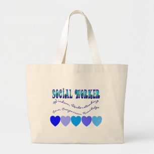 Grand Tote Bag COEURS de BLEU d'assistant social