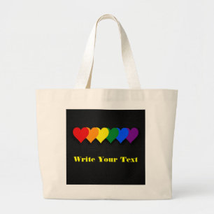 Grand Tote Bag Coeurs de fierté LGBT