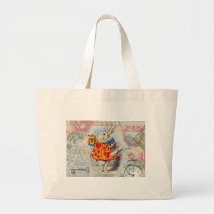 Grand Tote Bag Cœurs de Lapin Blanc Alice Classique